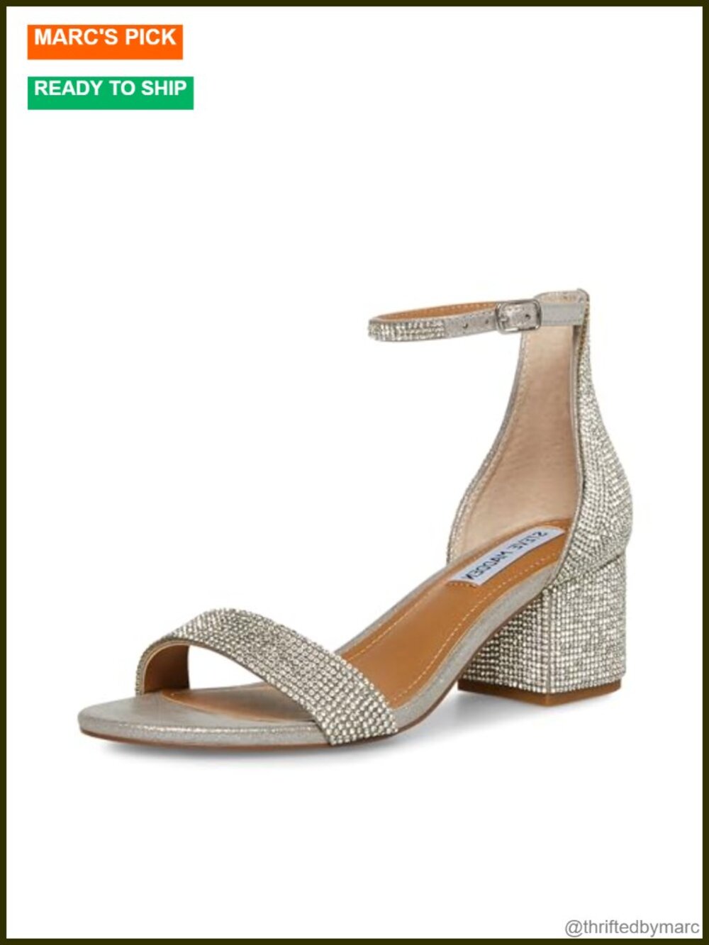 Genuine Leather Heeled Sandals - 2-inch Block Heel Ankle Strap Adjustable